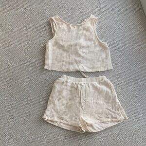 Sadie & Sage Cream Gauze Tank and Shorts Set